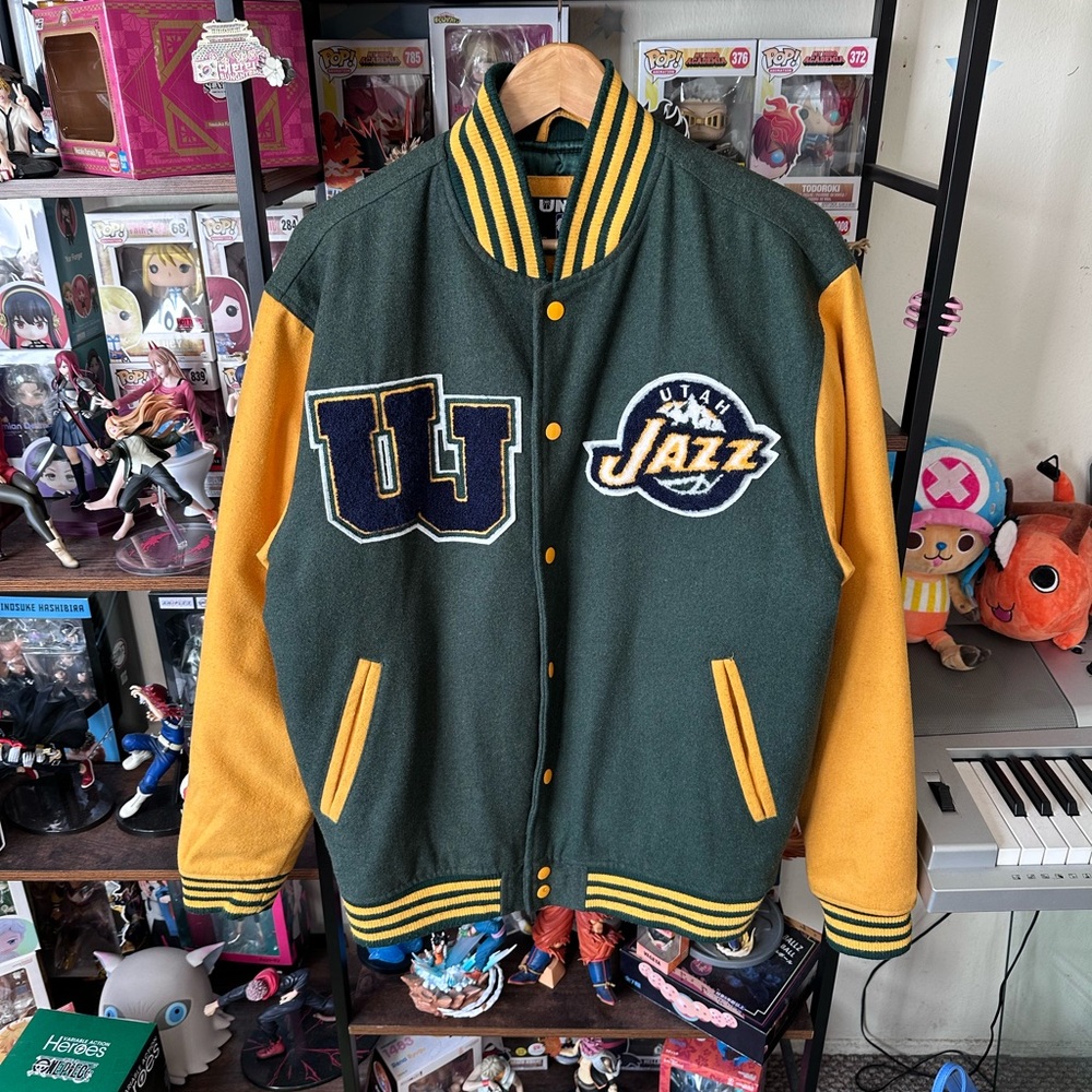 Vintage Utah Jazz Varsity Jacket Men’s Large Wool NBA Letterman UNK - Picture 2 of 11